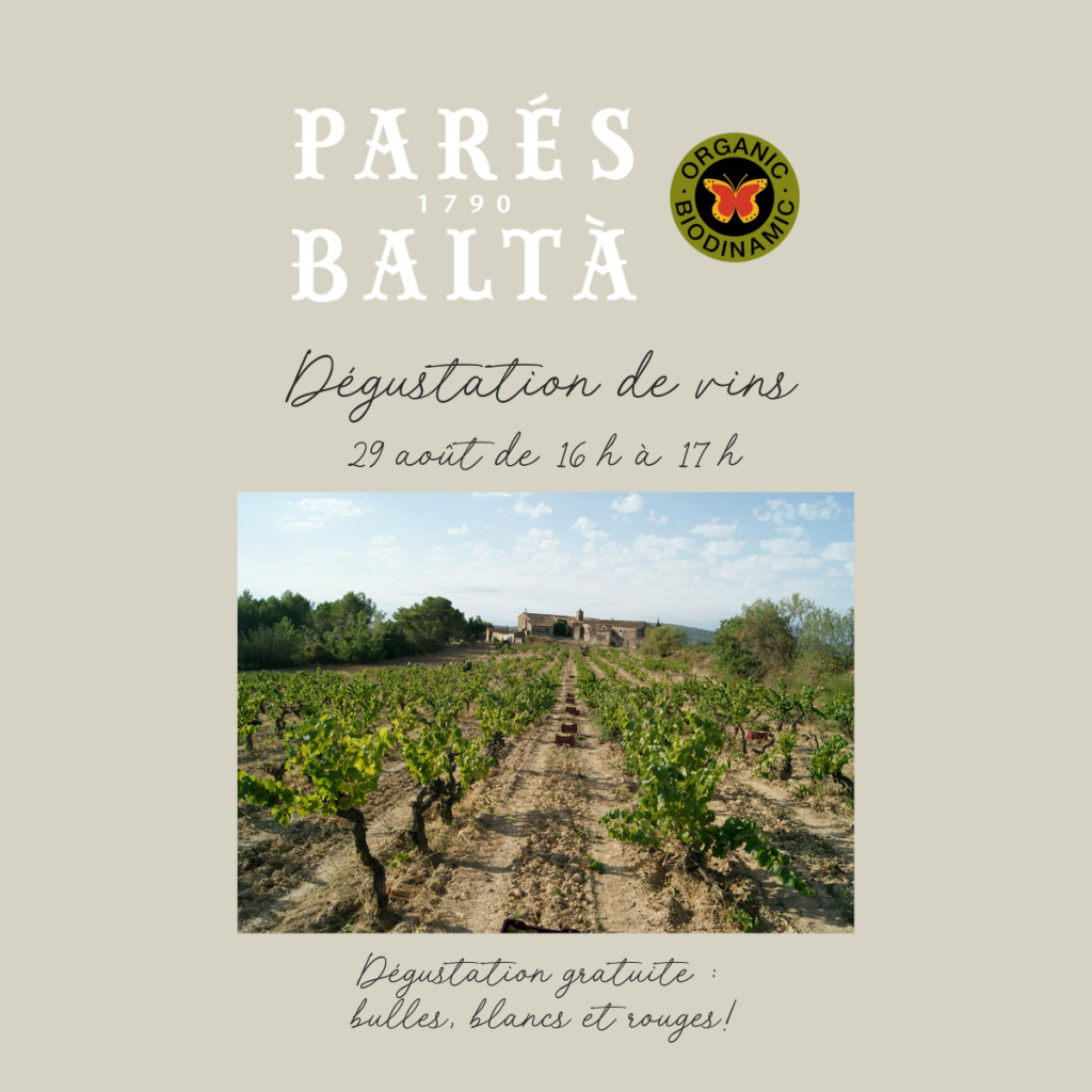 dégustation gratuite vins et mousseux de Pares Balta